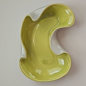 Vintage MCM Red Wing USA Ceramic Gray/Silver + Light Green Ceramic Console Bowl